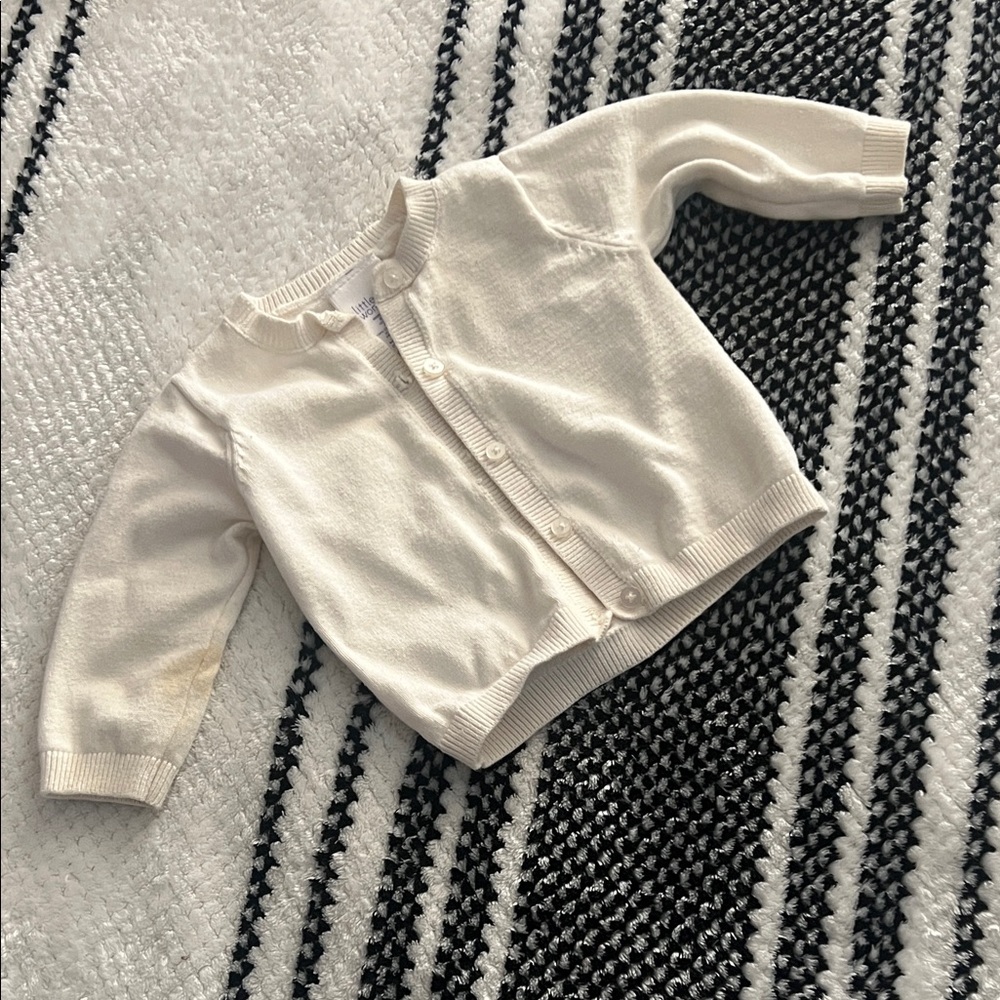Little Wonders Cream Knit Sweater Baby Cardigan Sz 3-6 months